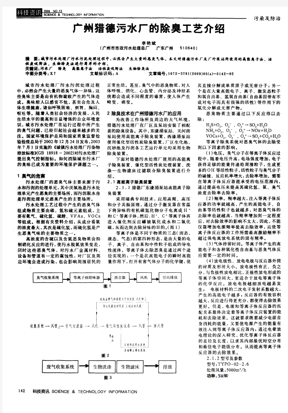 广州猎德污水厂的除臭工艺介绍