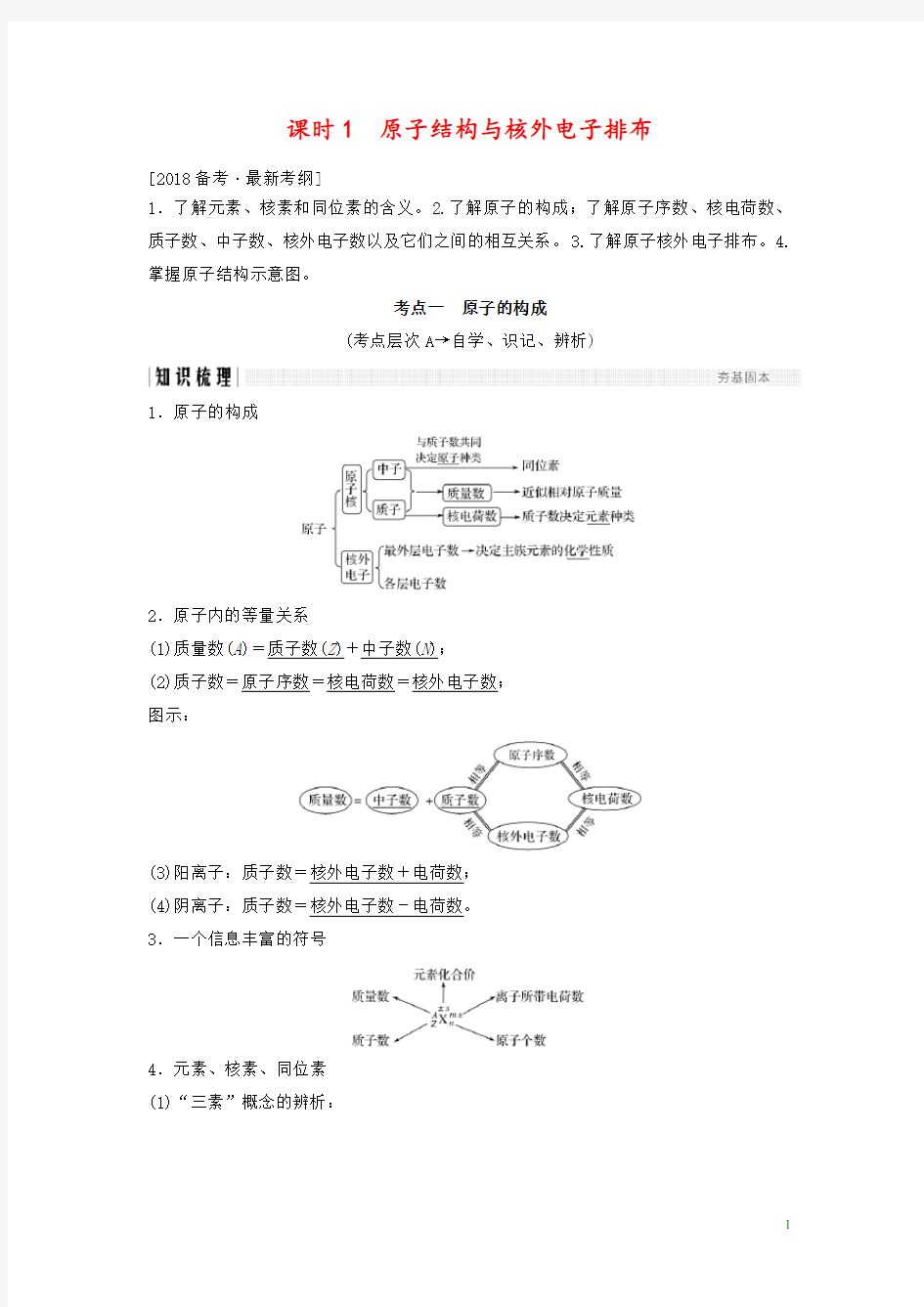 高考化学总复习专题五原子结构与核外电子排布教学教案