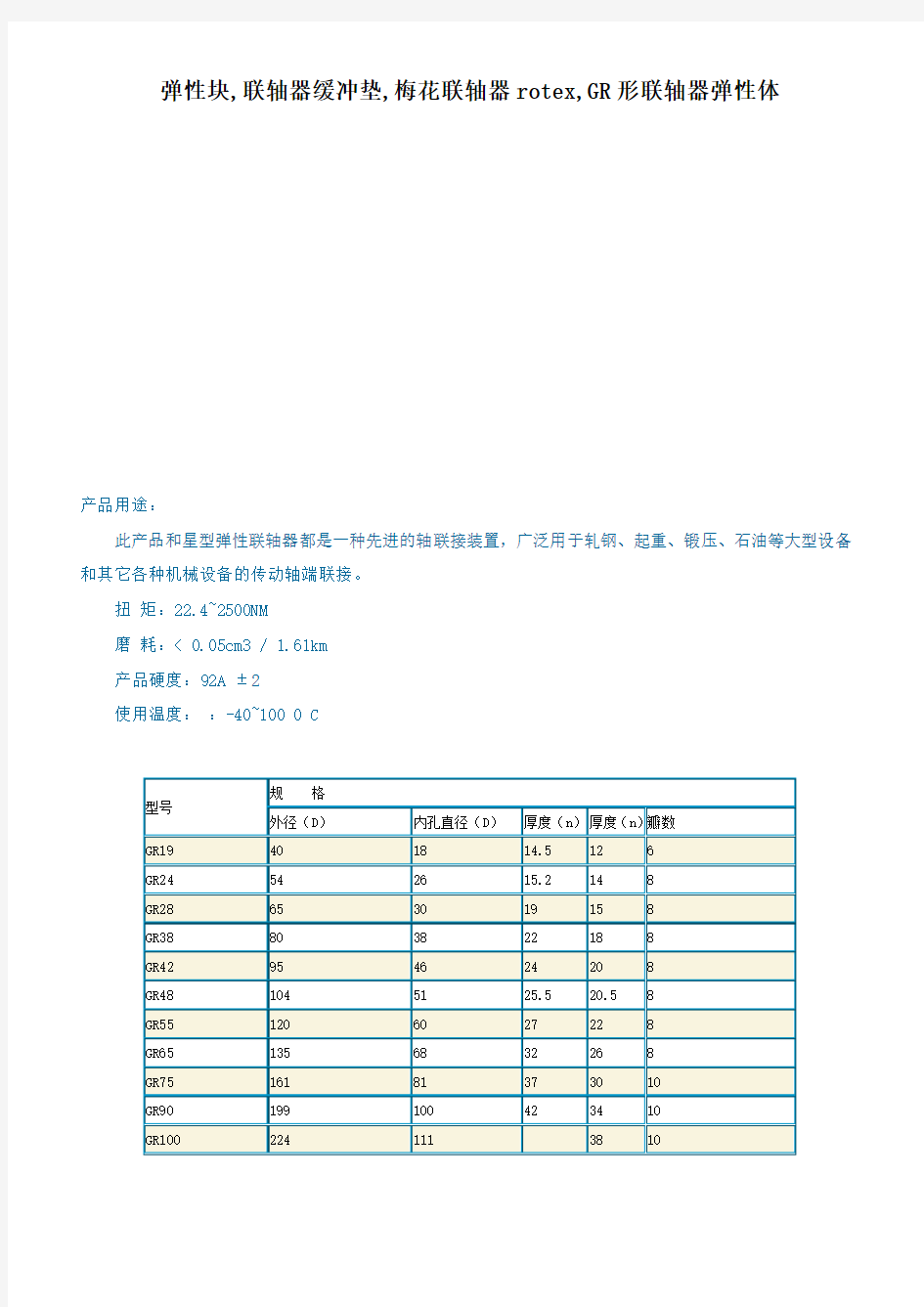 星形梅花弹性胶垫