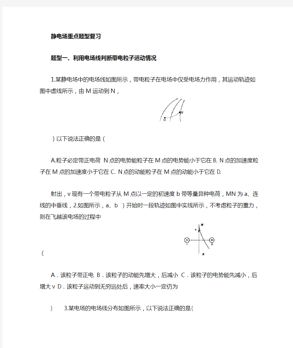 完整高中物理选修3 1静电场重点题型专题练习