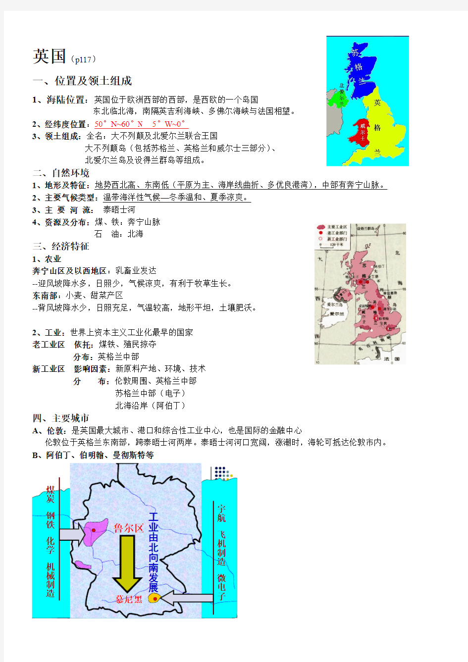 英国-法国-德国-区域地理知识总结精华