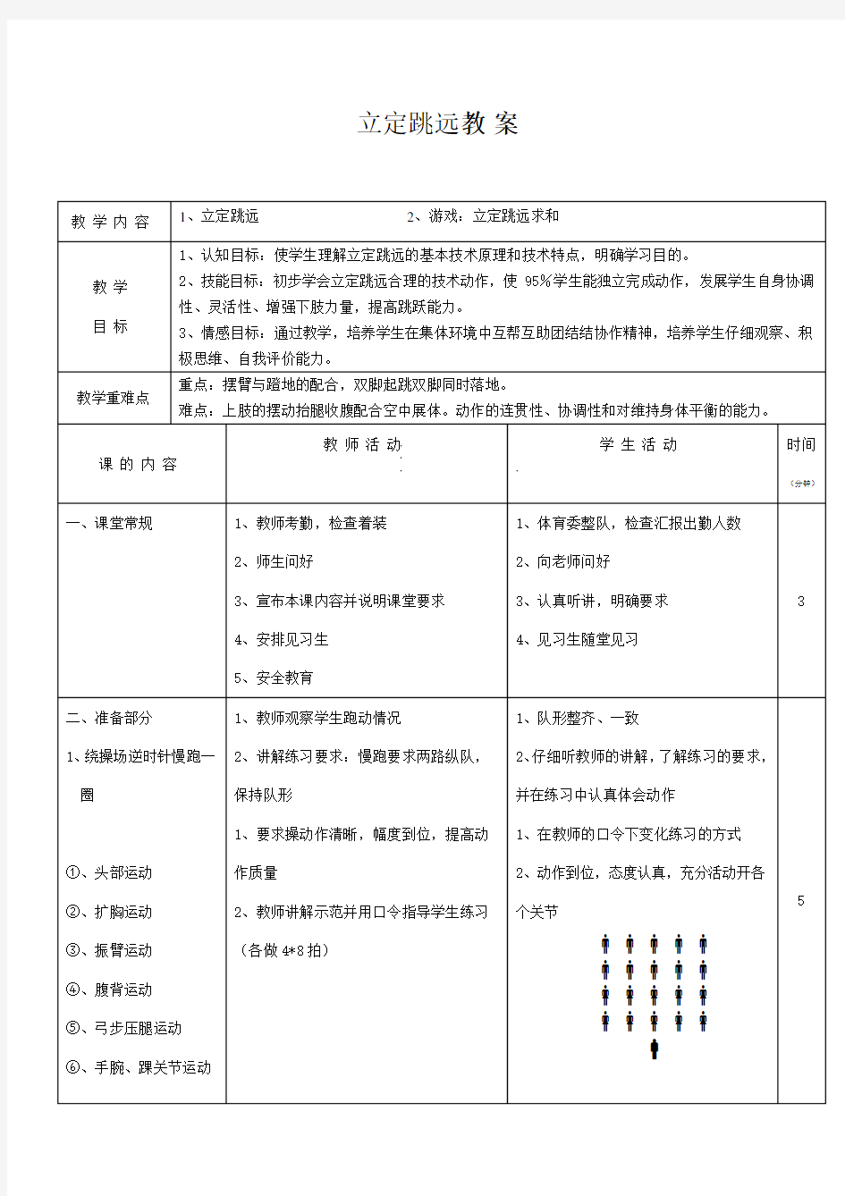 体育与健康人教版五年级-立定跳远教案