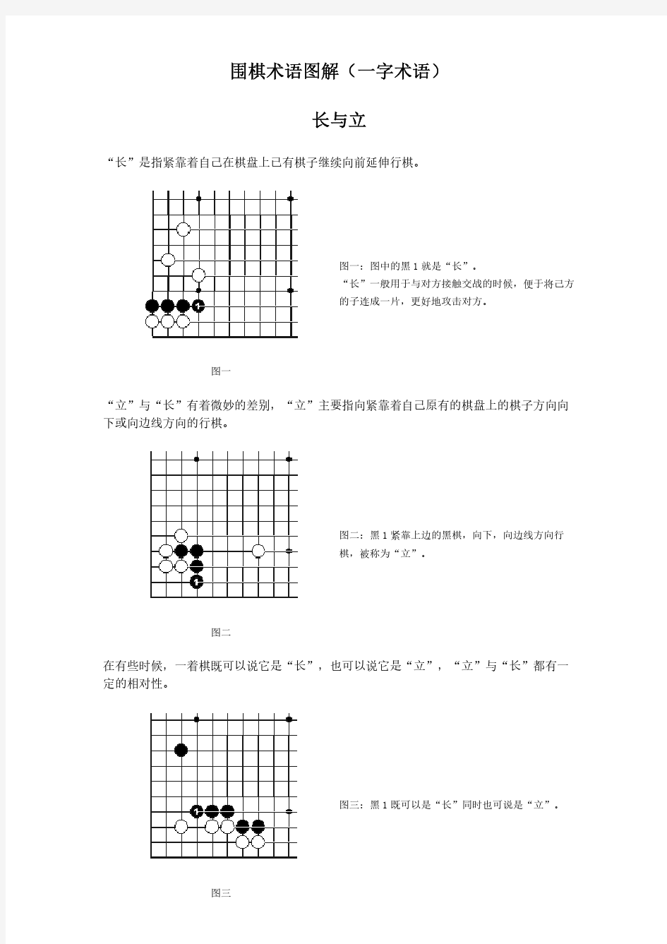 围棋术语图解(一字术语)