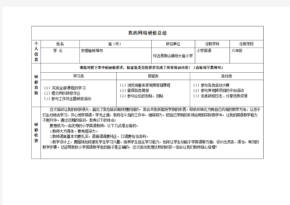 2020奥鹏教育小学英语研修总结