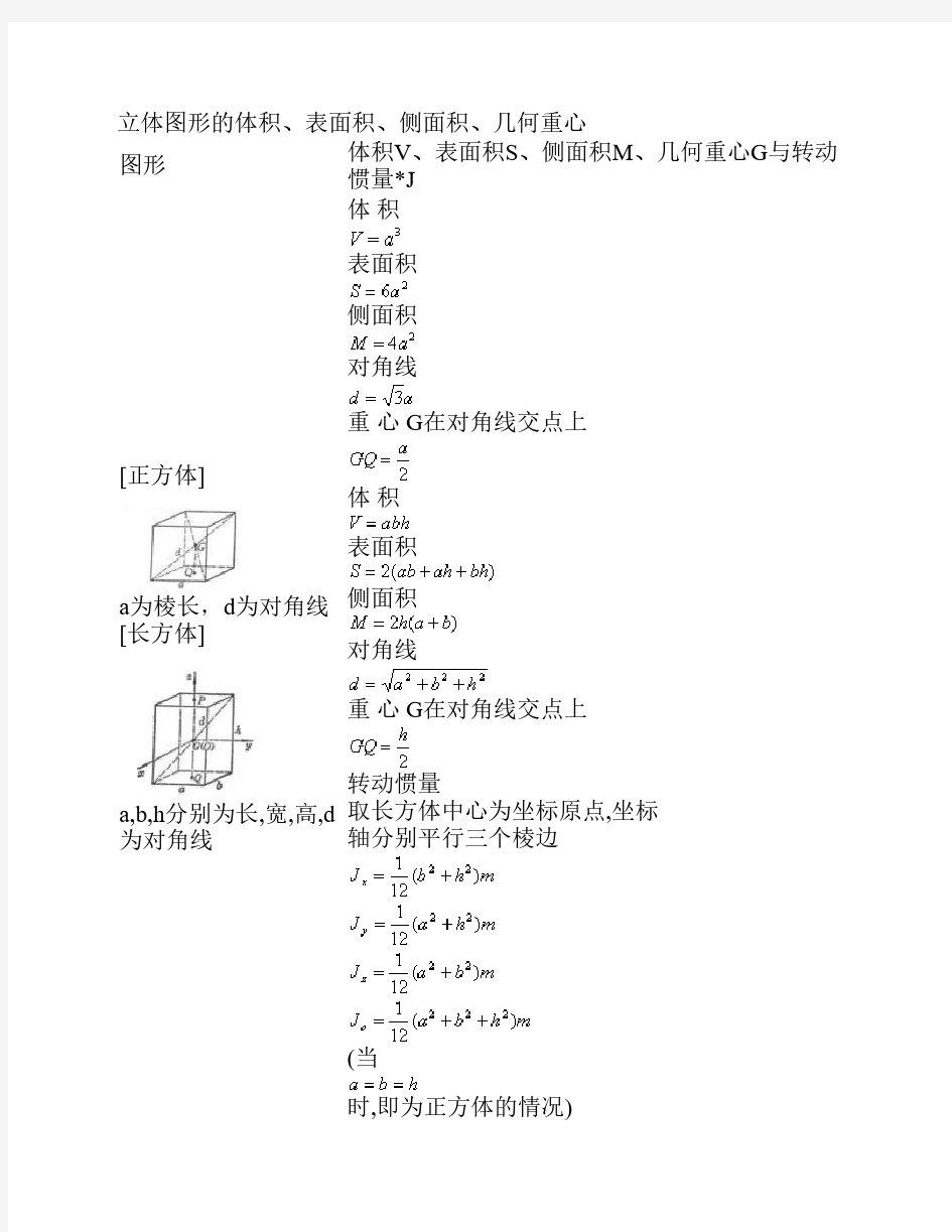 体积和表面积计算公式1[1]