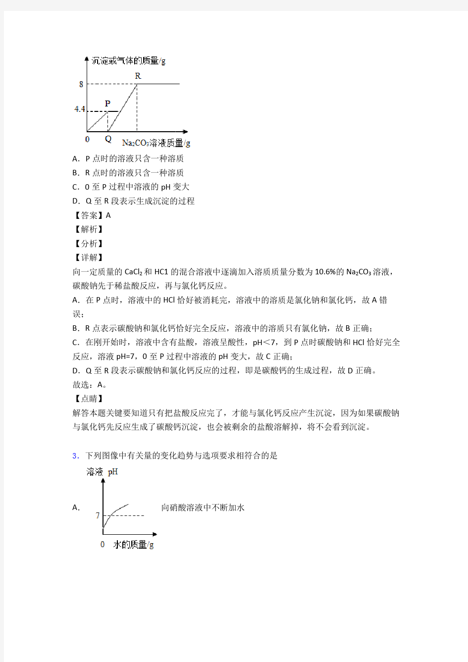 (化学)初三化学化学图像题汇编解析版汇编及解析