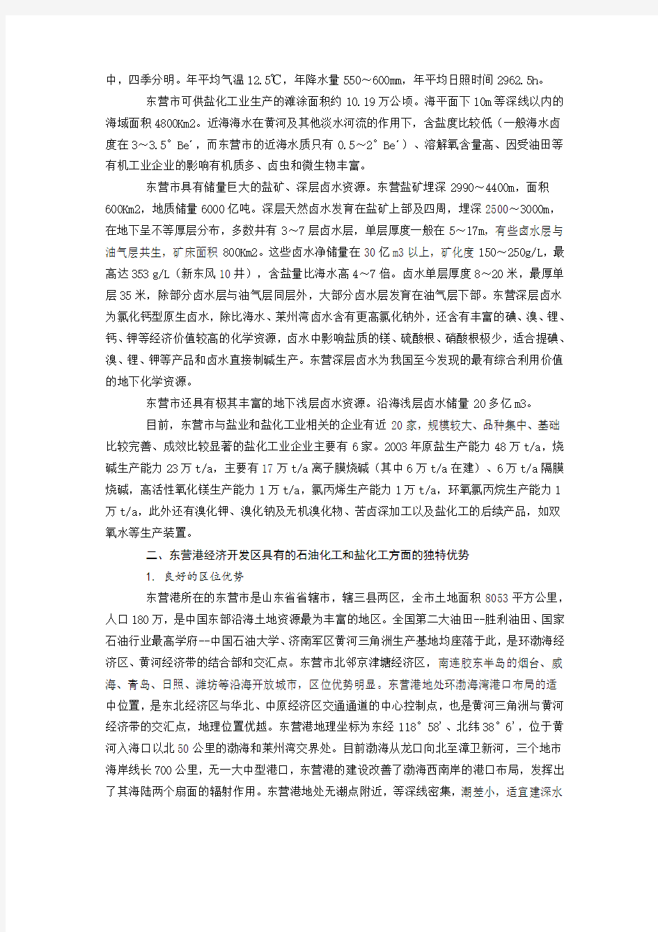 开发区化工项目区规划说明.doc