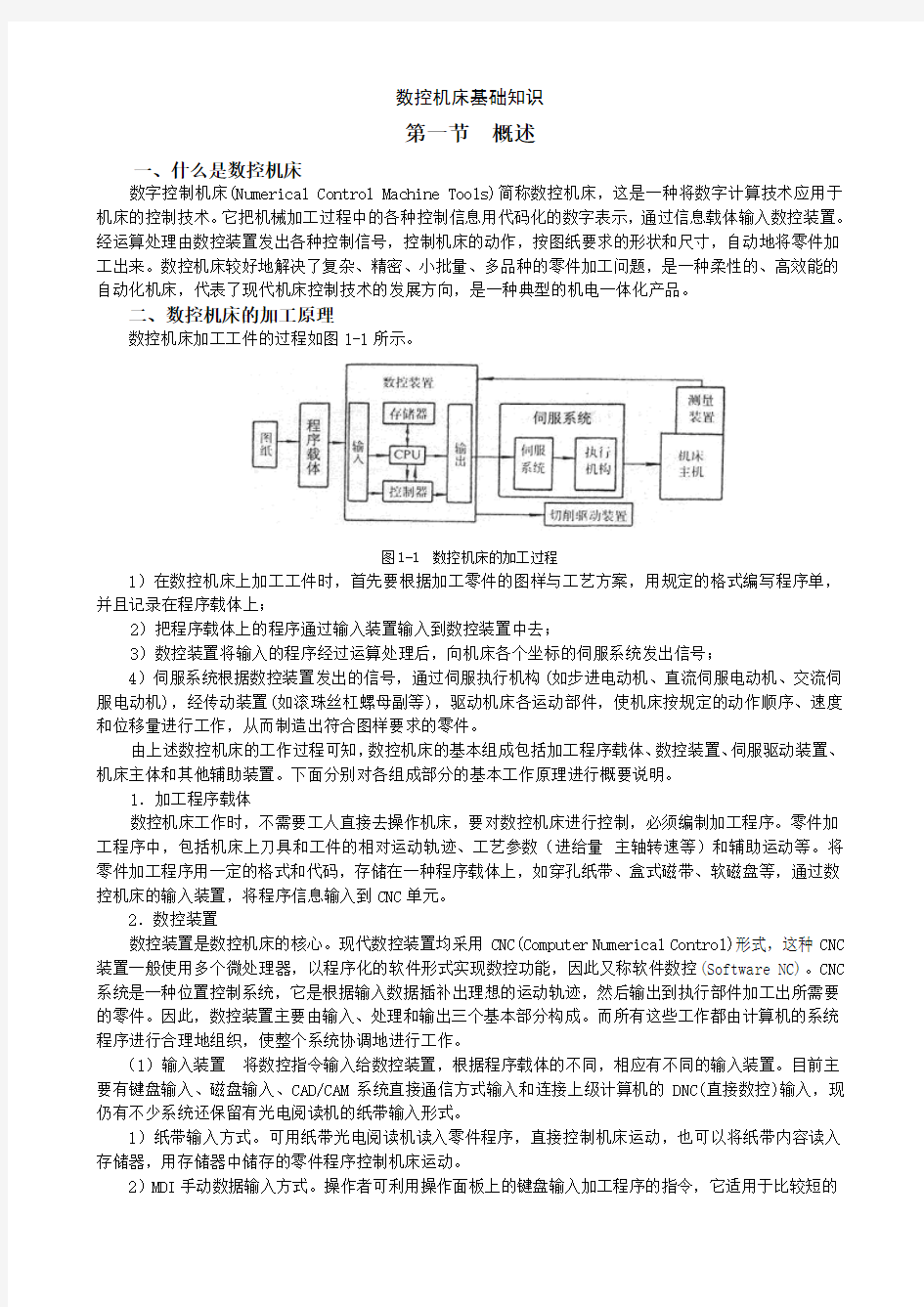 数控机床基础知识