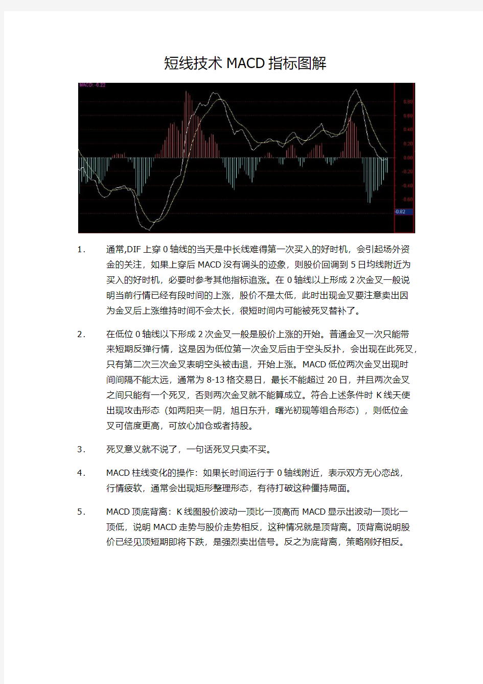 短线技术MACD指标图解