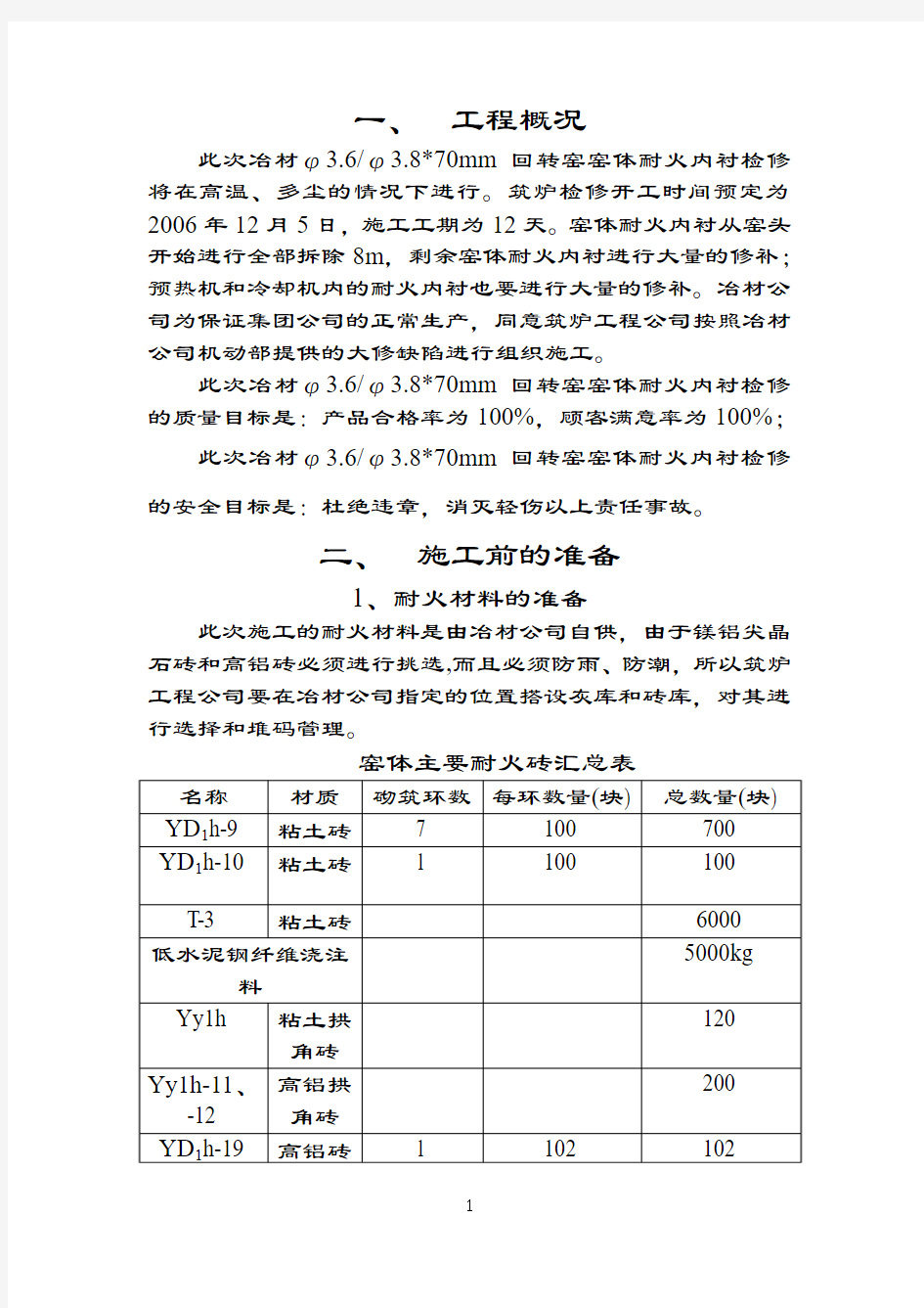 回转窑施工方案