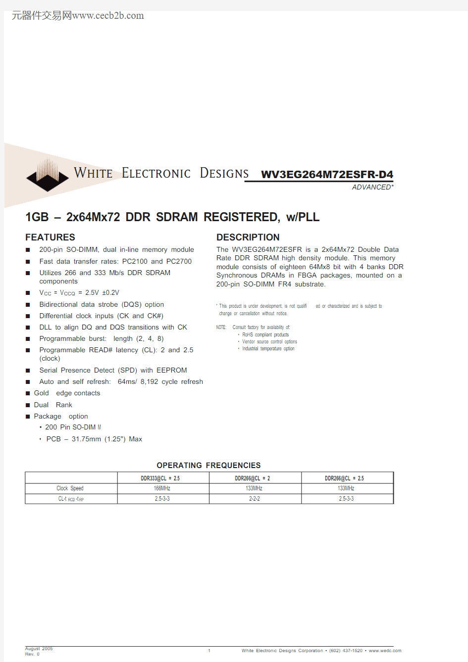 WV3EG264M72ESFR265D4-MG中文资料