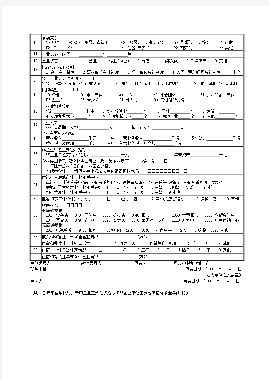 统计基本单位情况表