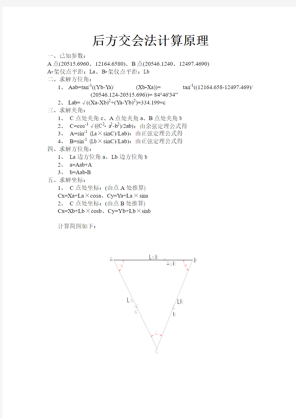 后方交会法计算原理