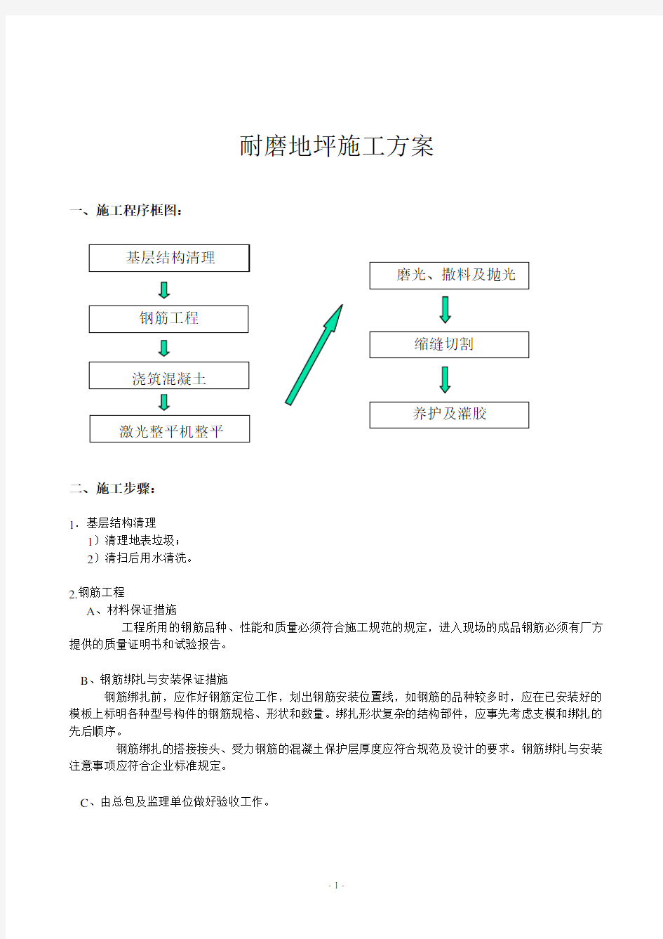 混凝土地坪施工方案