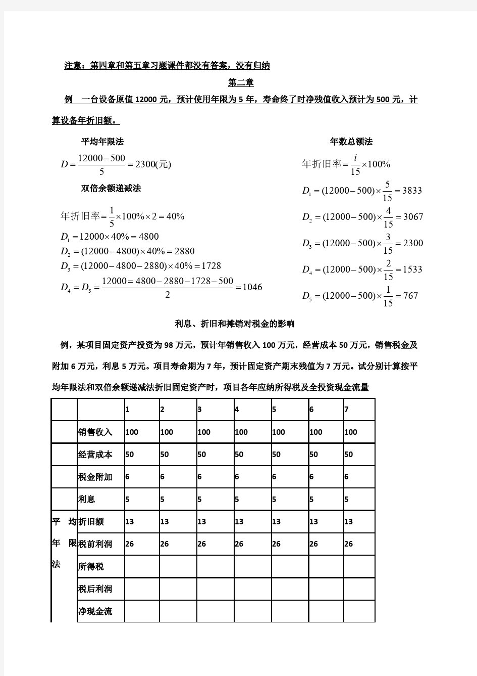 工程经济学习题