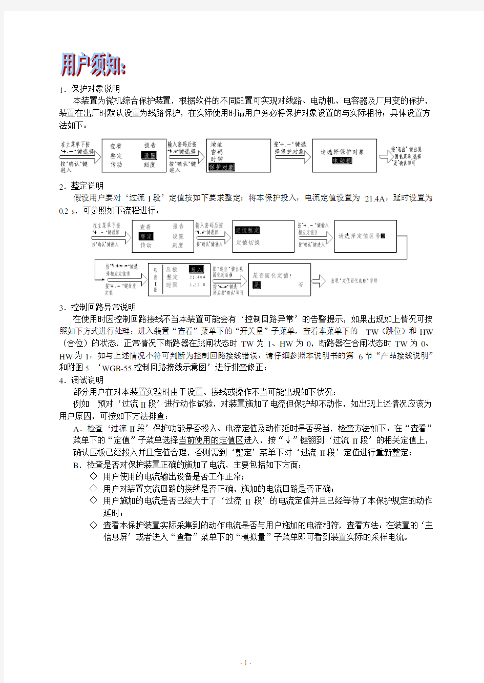 WGB-55微机综合保护装置