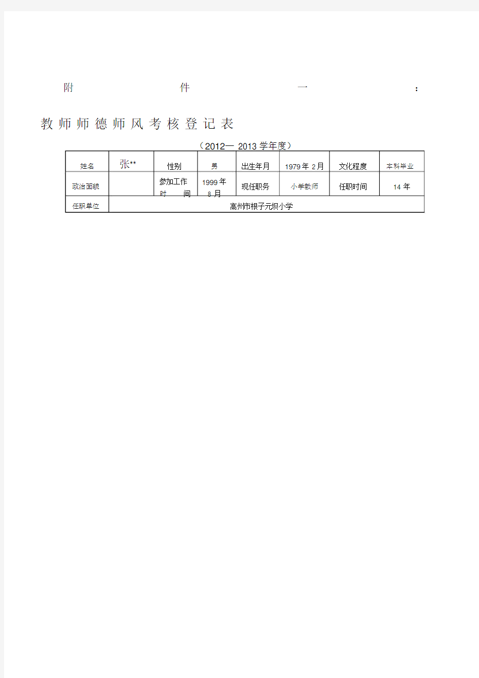 教师师德师风考核登记表.docx