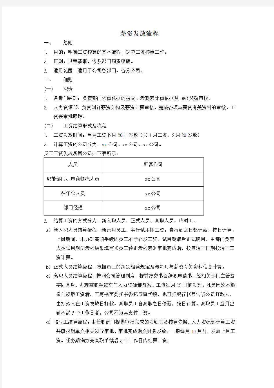 薪资发放流程(实操)