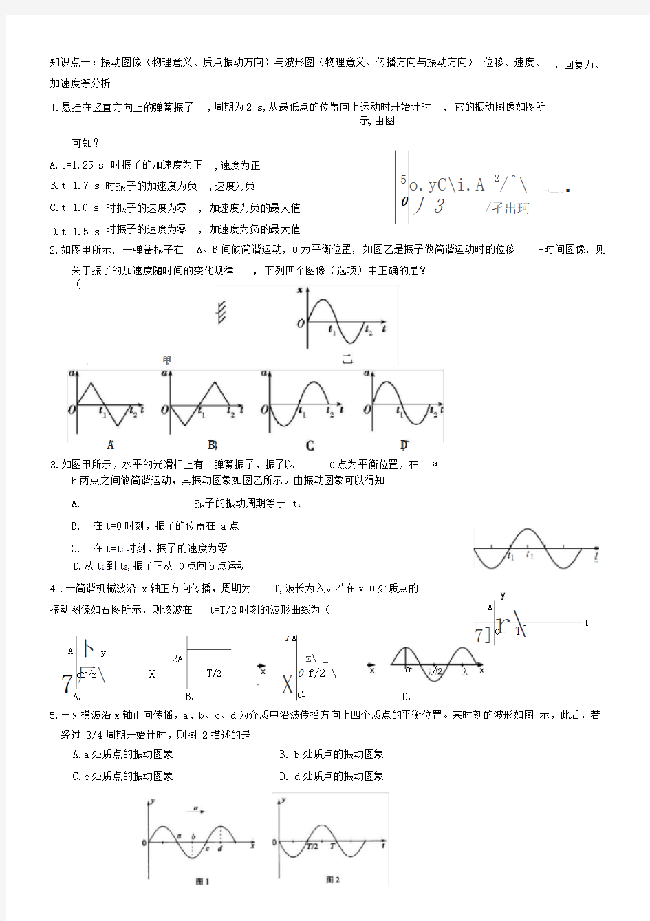 2018机械振动和机械波专题复习