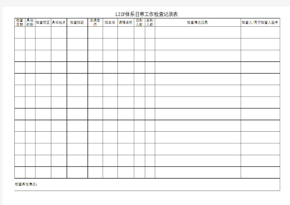 检查记录表模版