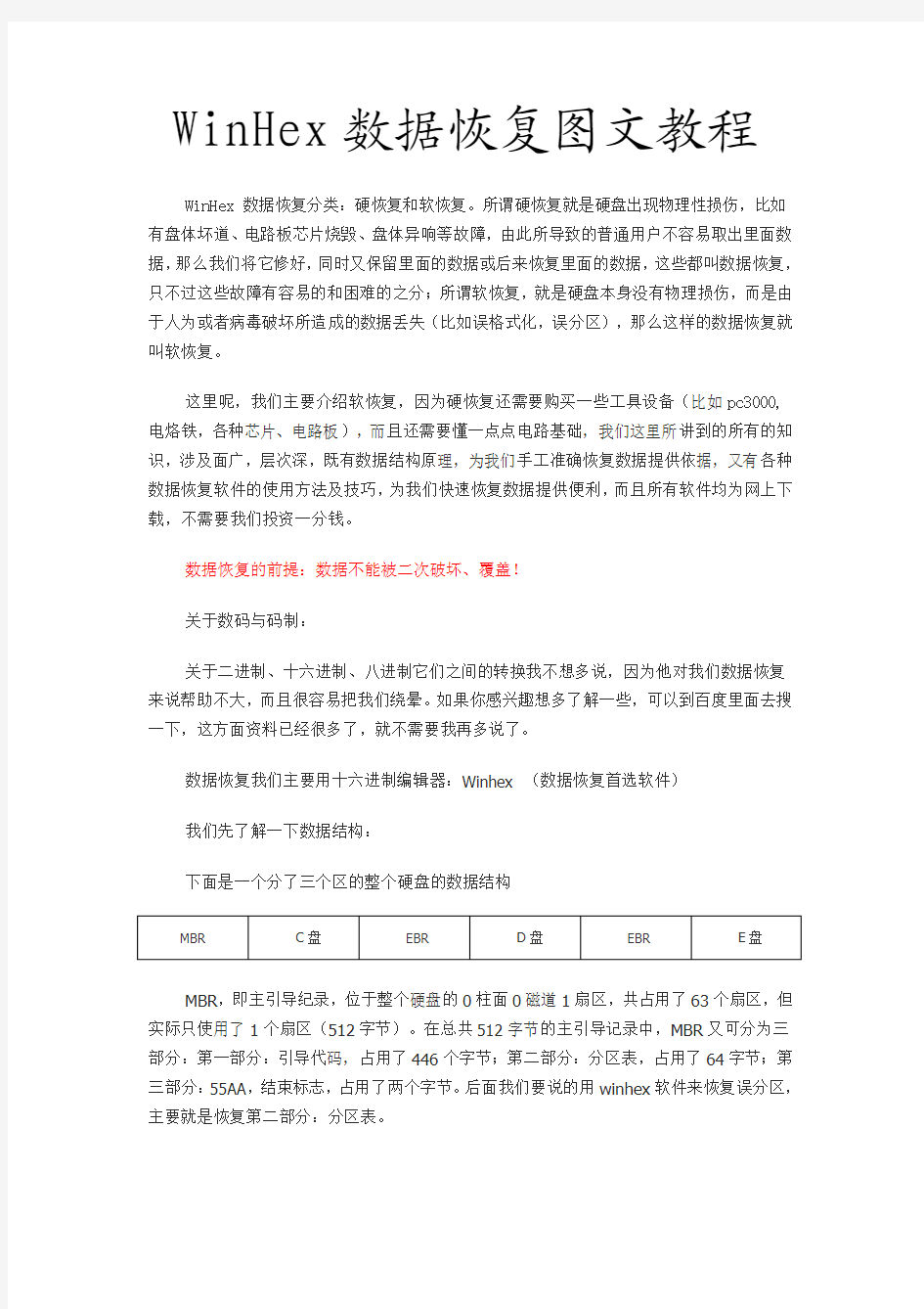 WinHex数据恢复图文教程