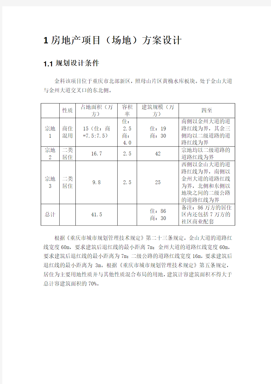 房地产项目(场地)方案设计