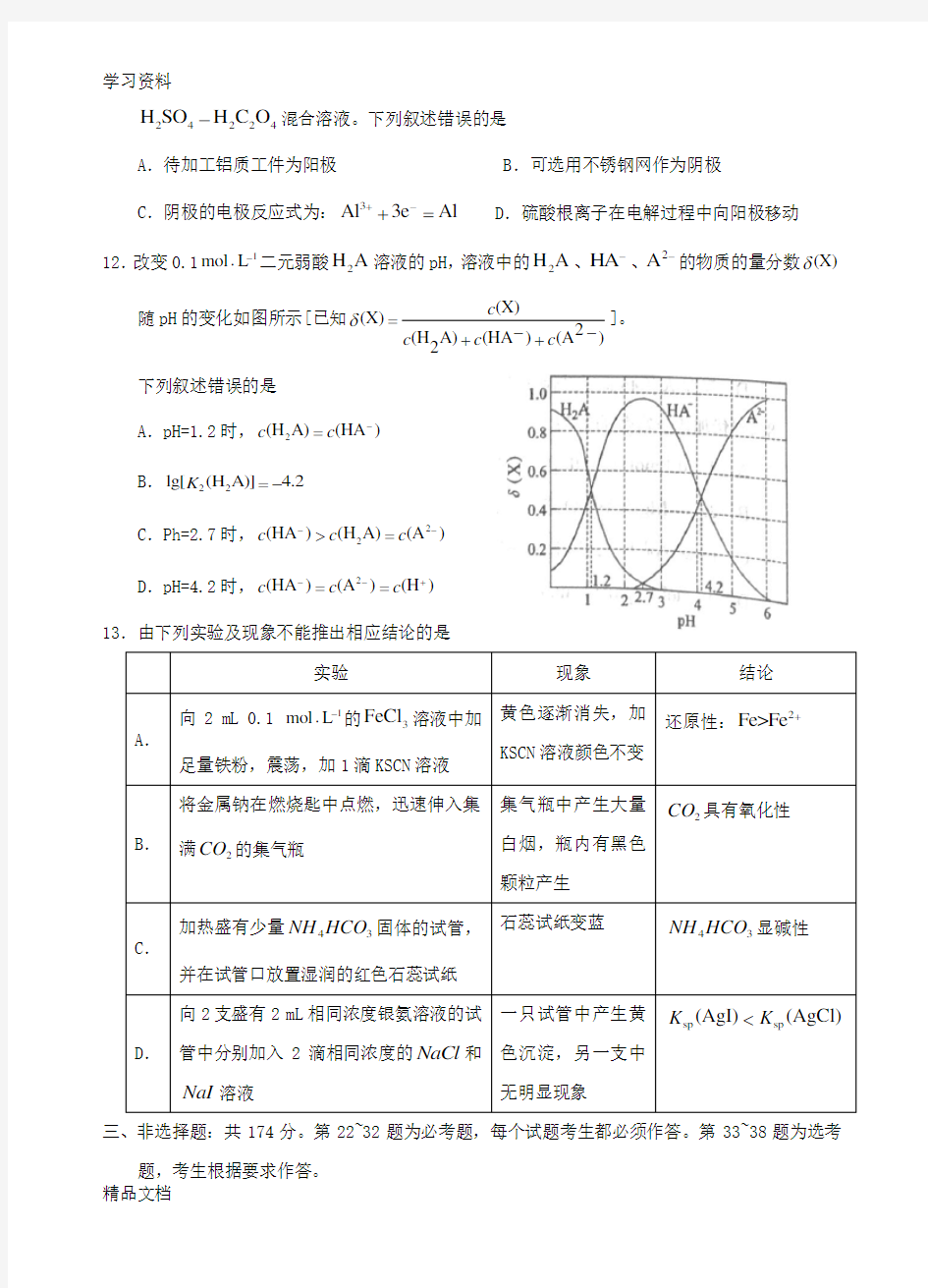 2017全国高考理综试题(化学部分)及答案-全国卷2上课讲义