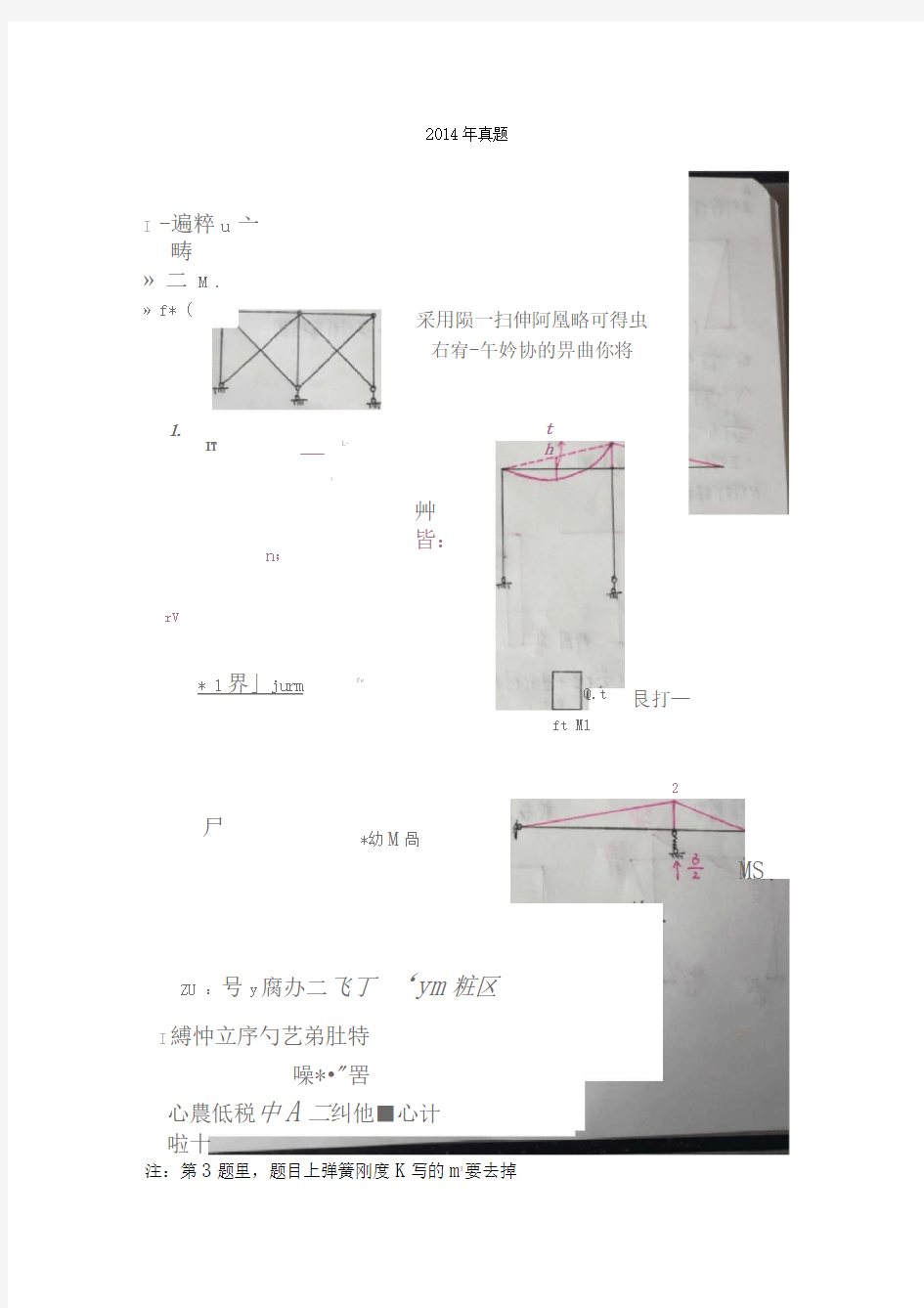 2014年福州大学考研结构力学试题答案