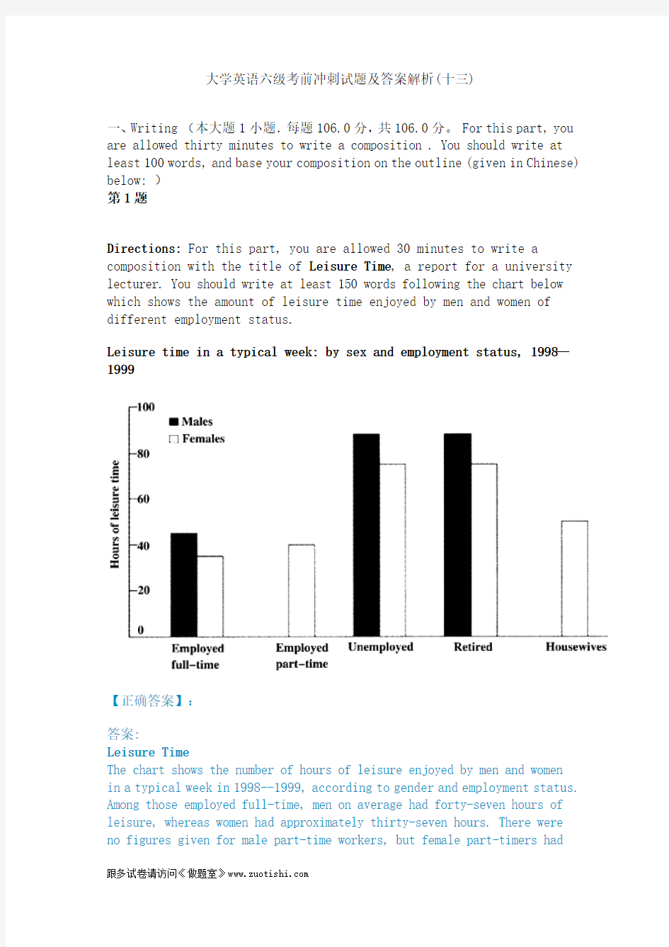 2014年大学英语六级考前冲刺试题及答案解析(十三)