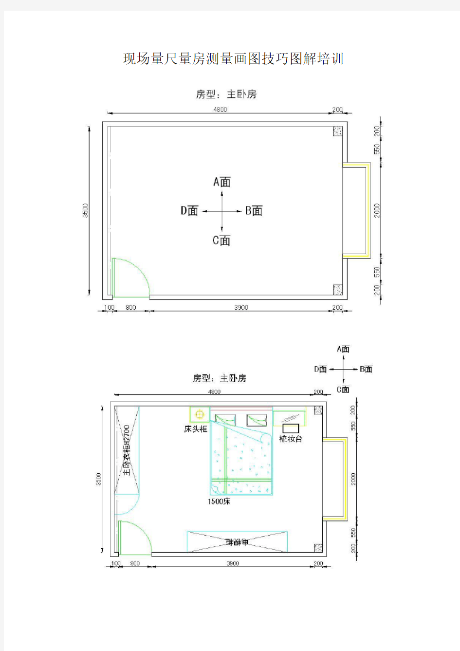 衣柜橱柜现场量尺量房测量画图技巧图解培训