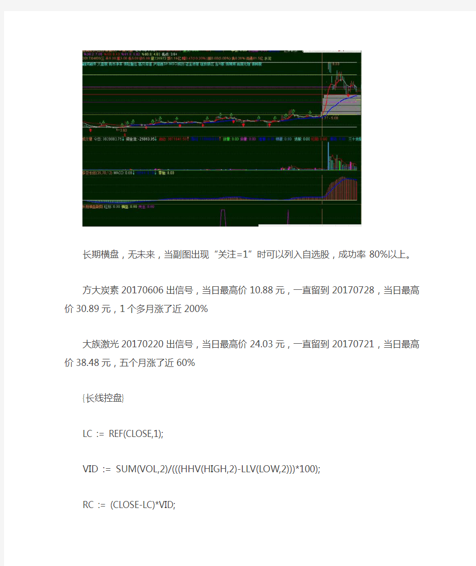 长期横盘 无未来 成功率80%以上通达信指标公式源码