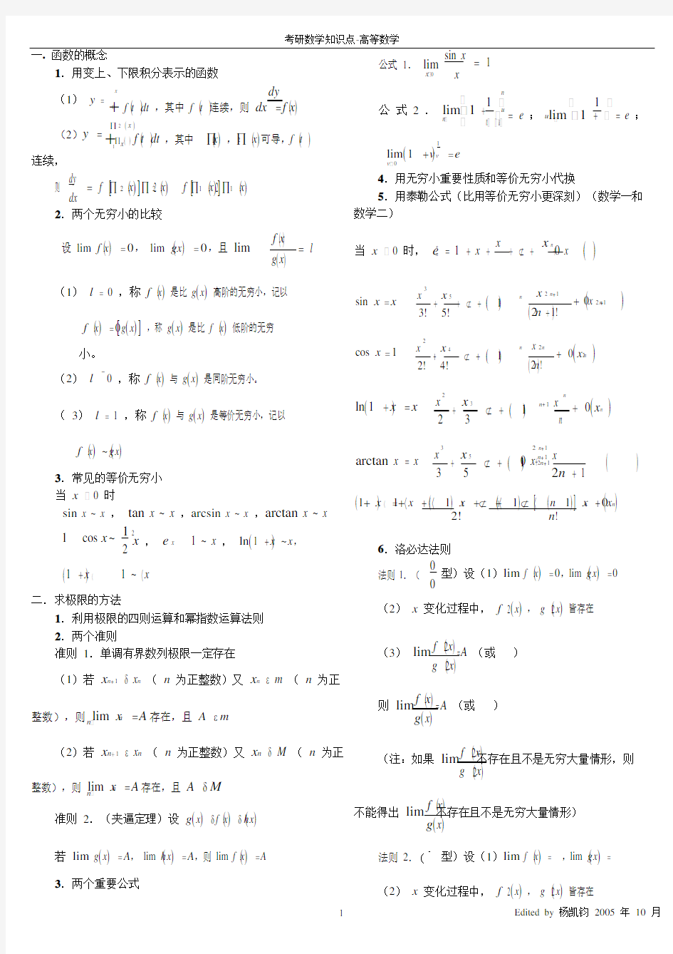 高等数学公式大全