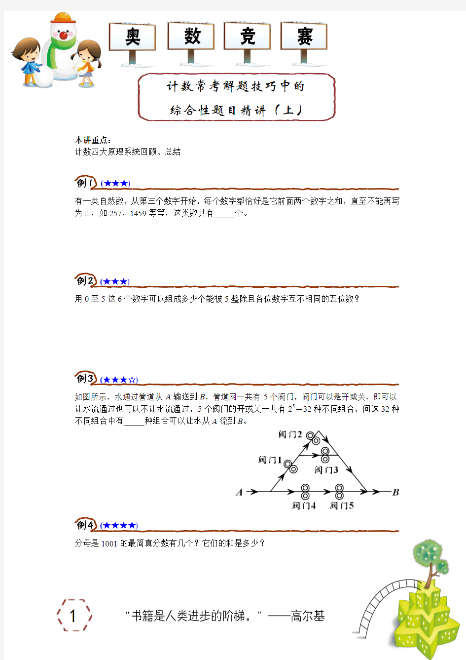 学而思 计数常考解题技巧中的综合性题目精讲(上)2