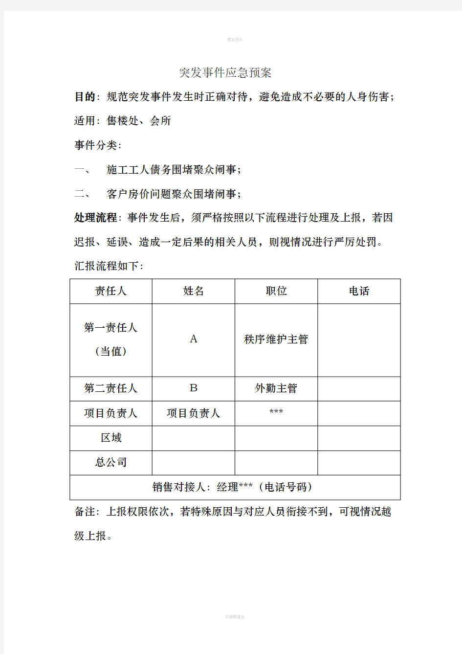 突发事件应急处置流程