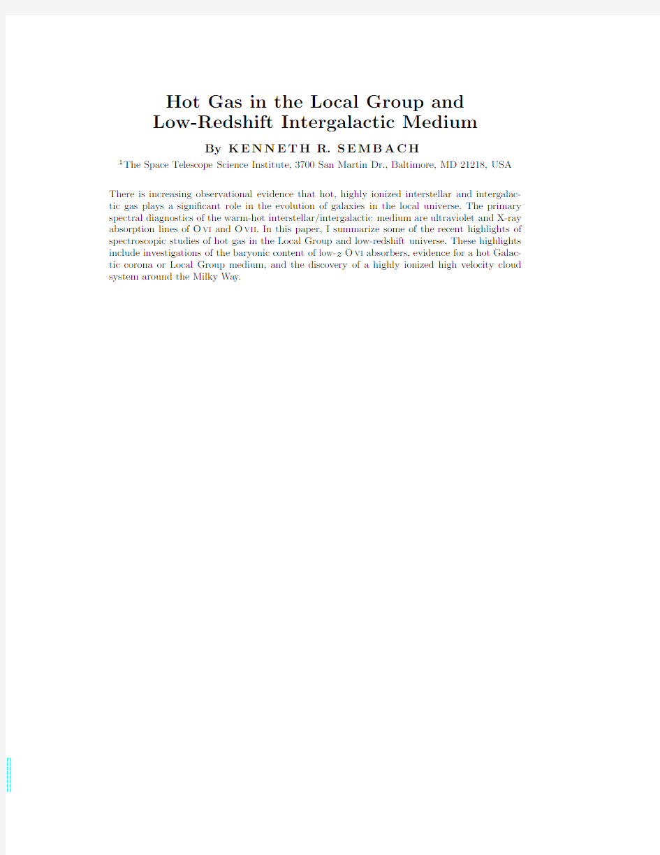 Hot Gas in the Local Group and Low-Redshift Intergalactic Medium