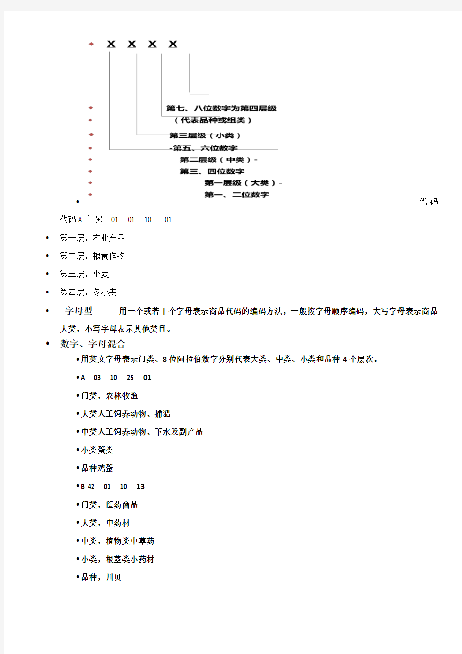 线分类法、面分类法 例子