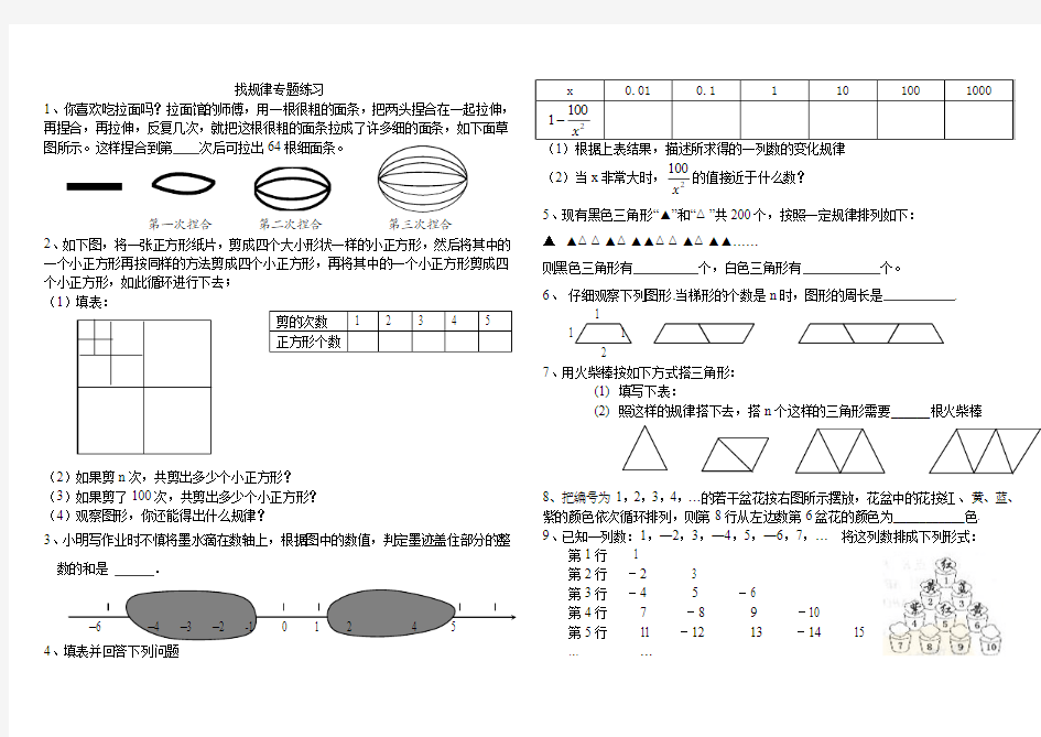 七年级找规律专题练习