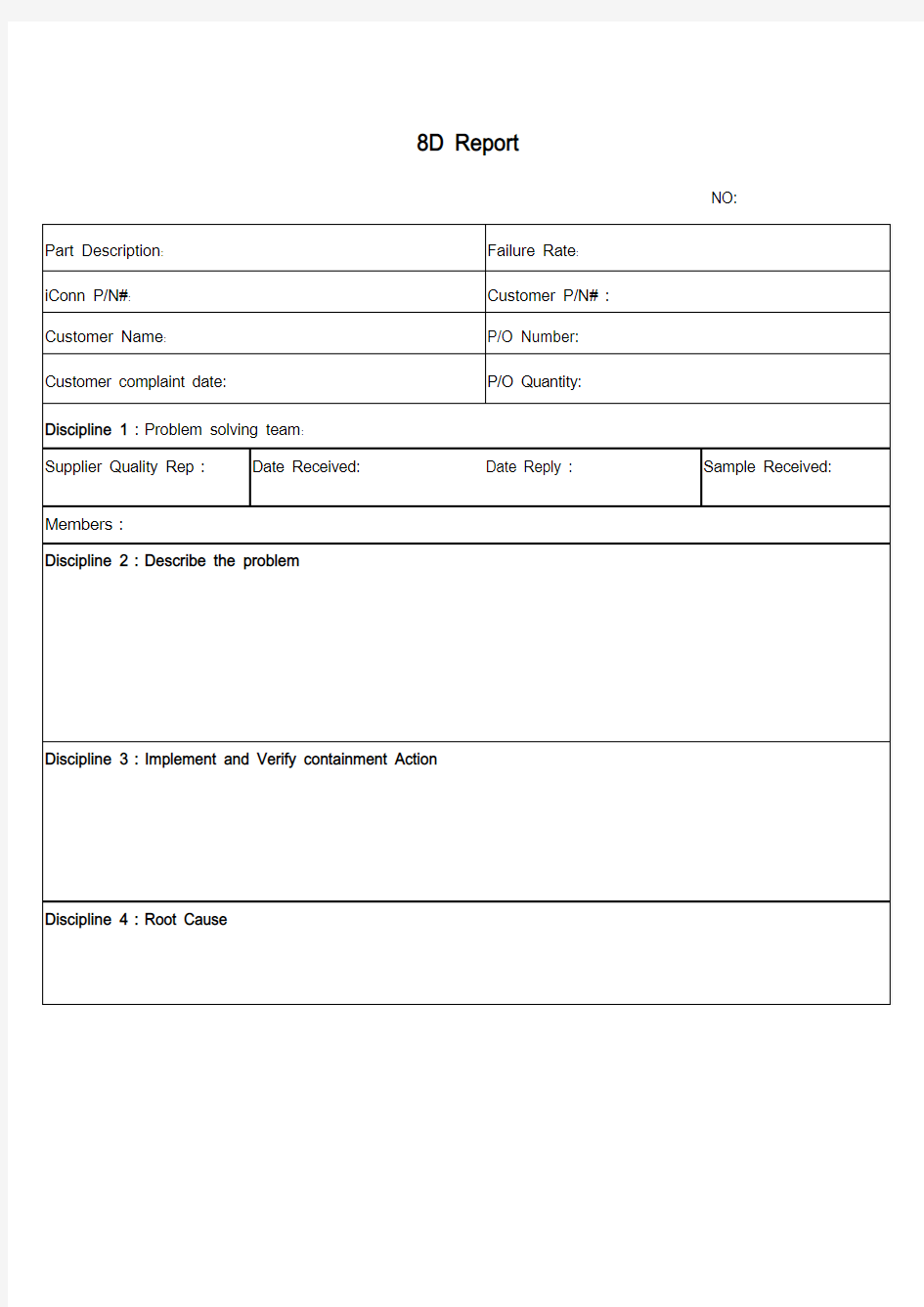 8D Report format