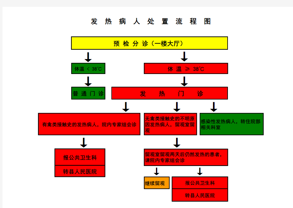 发热病人处置流程图