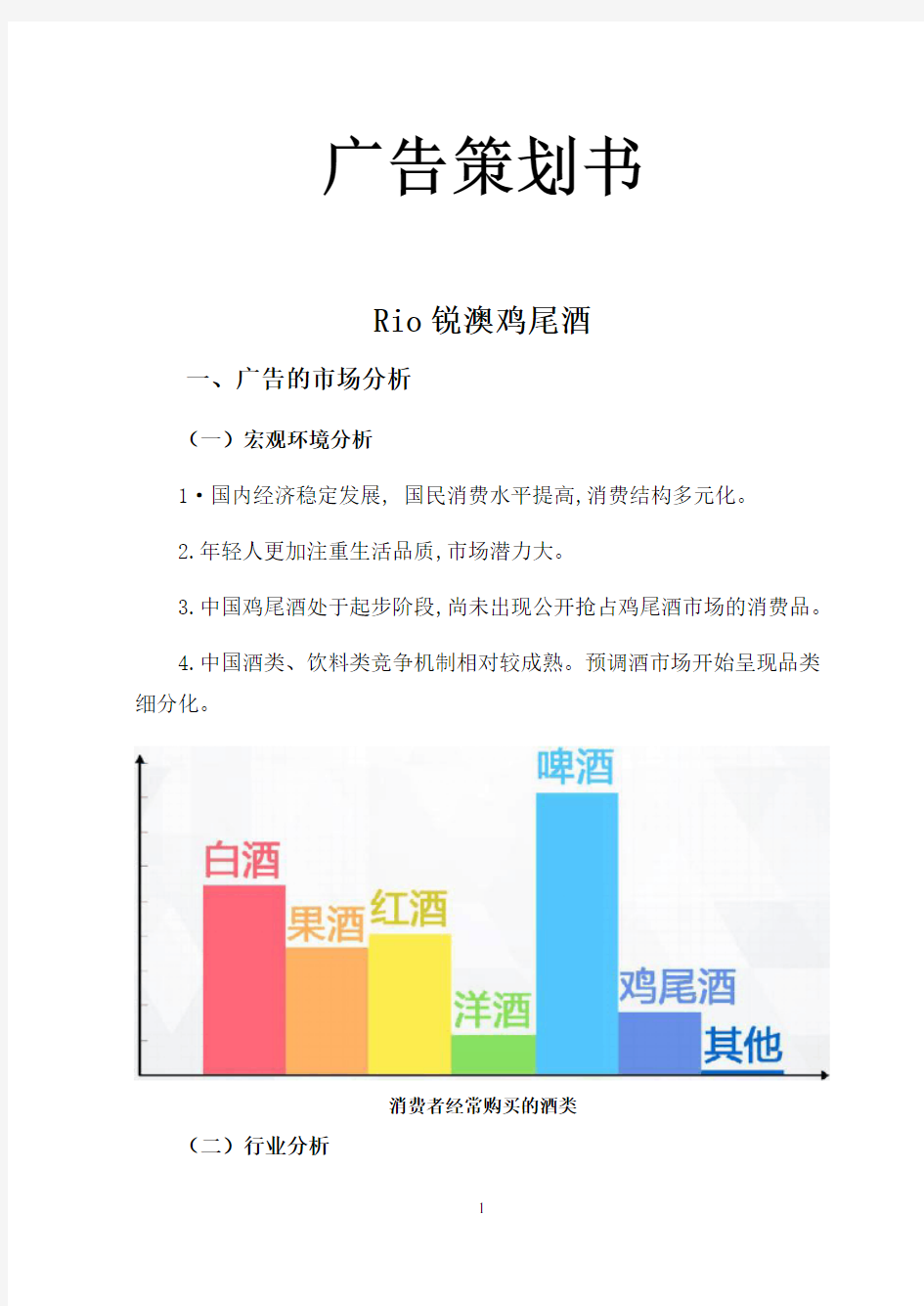 RIO鸡尾酒广告策划书