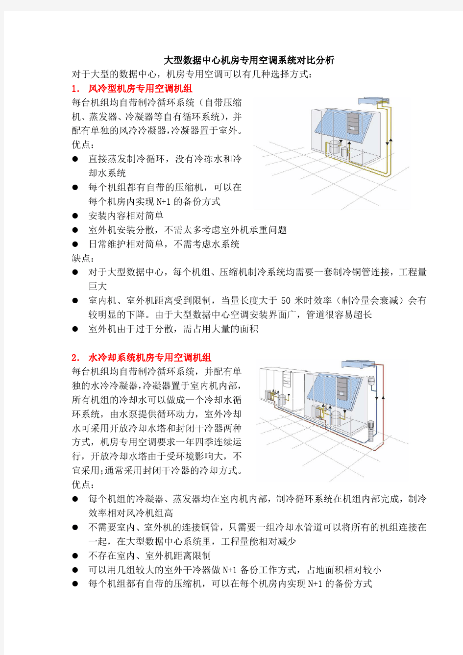 大型数据中心机房专用空调系统对比分析