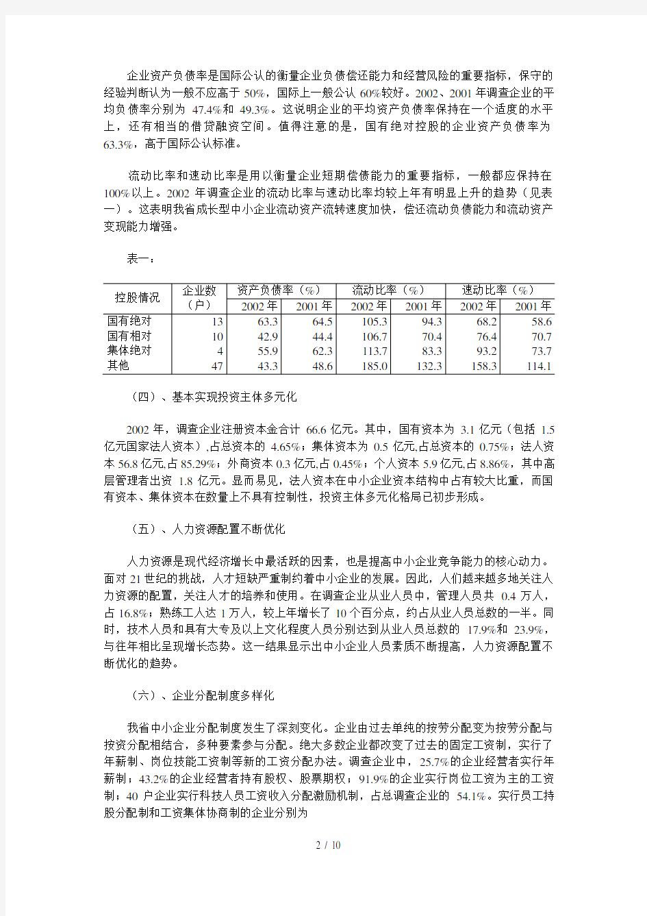 陕西省中小企业发展状况分析(doc 10页)