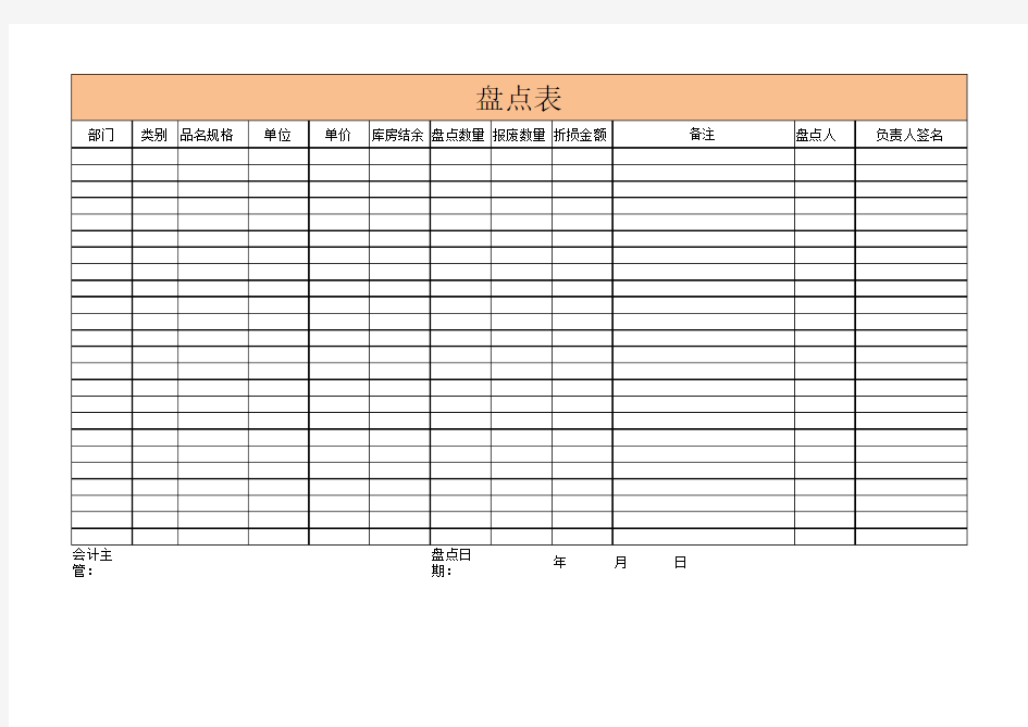 盘点表模板