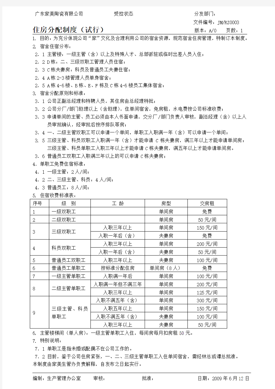 宿舍分配制度(定稿)