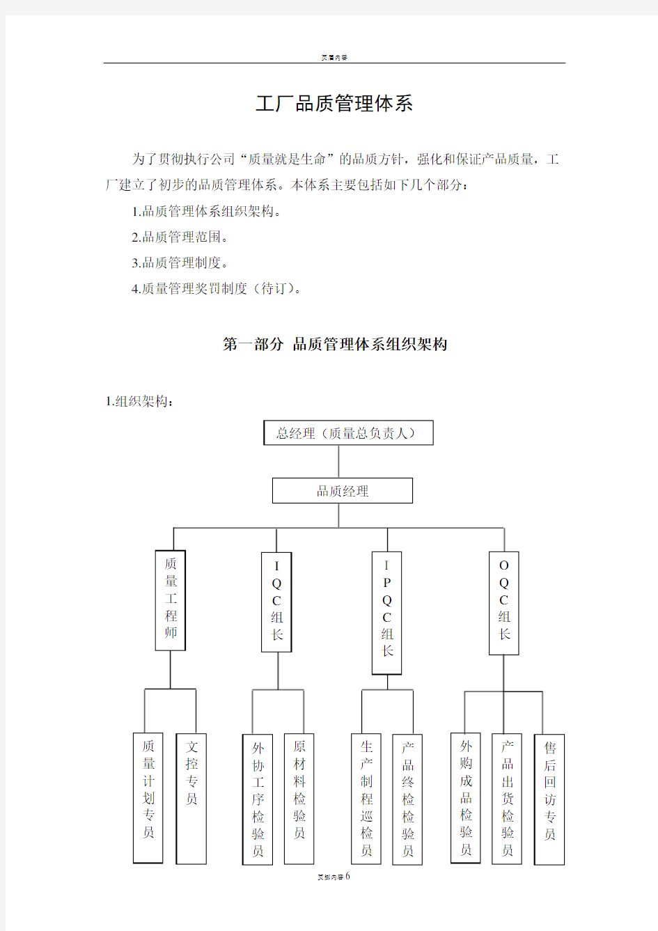 工厂品质管理体系