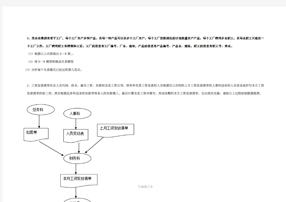 管理信息系统画图题