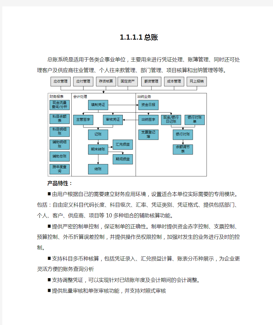 用友总账报表模块介绍