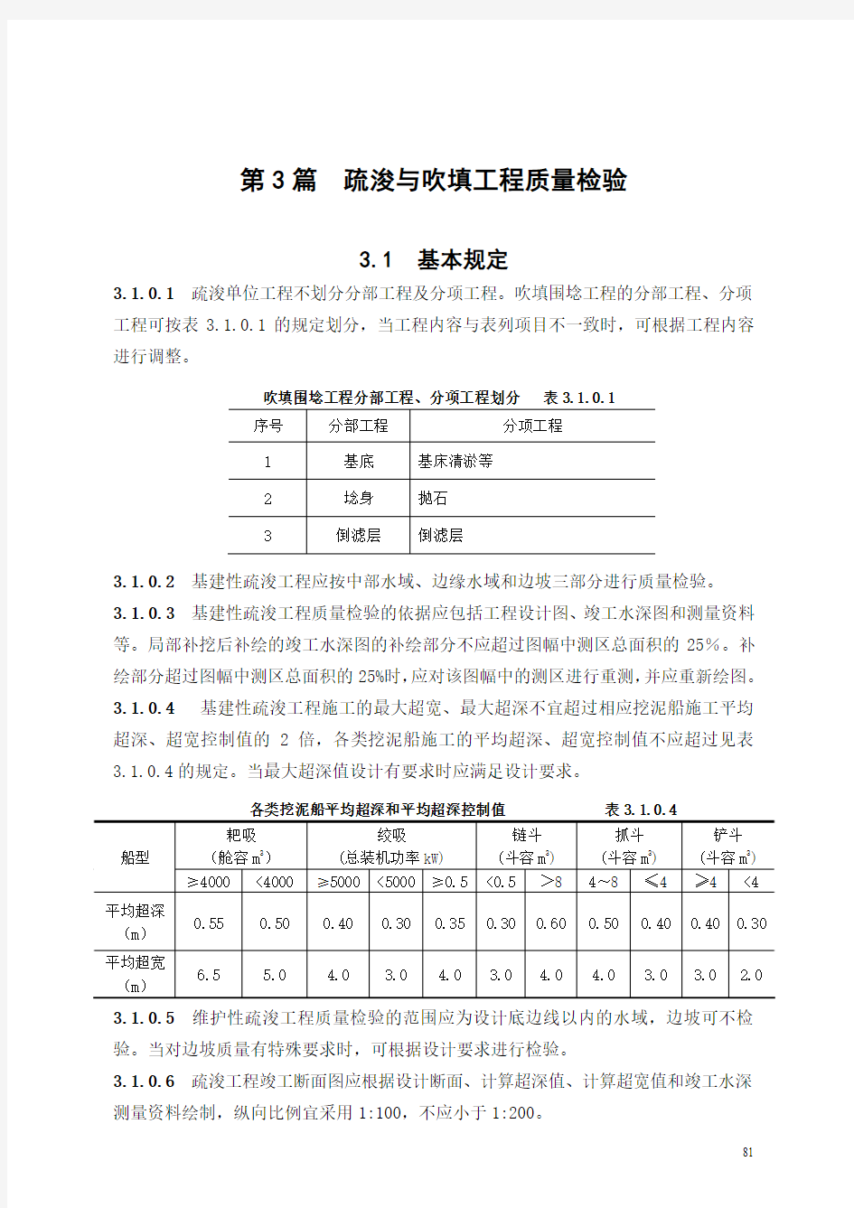 水运工程质量检验标准(JTS257-2008)第3篇+疏浚与吹填工程质量检验