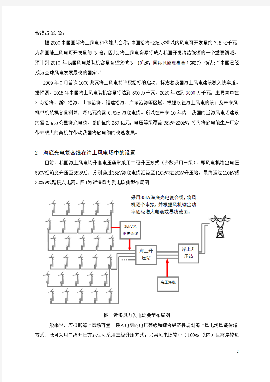 海底光电复合缆在风电场中的应用(电缆会议)