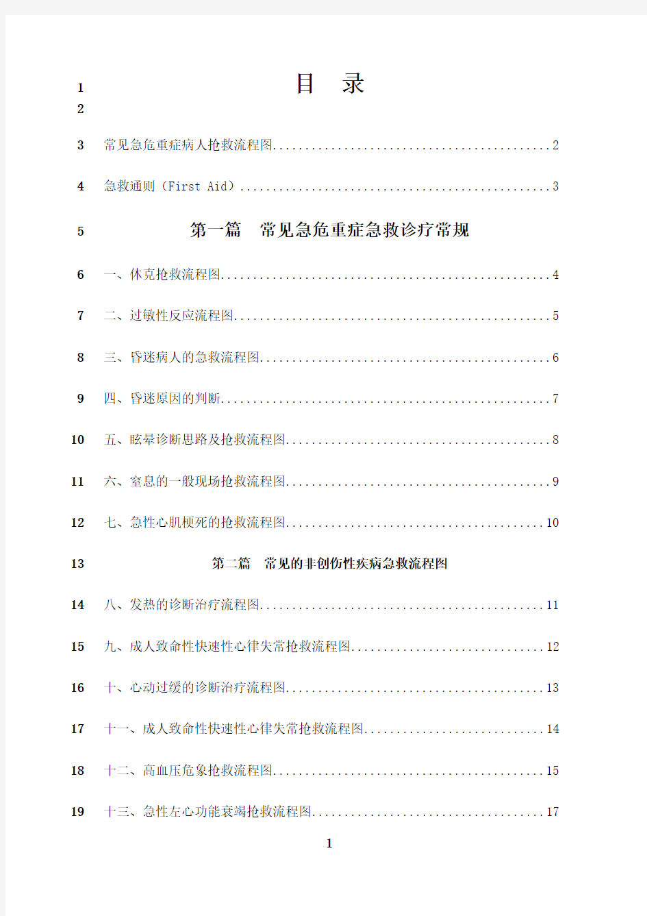 最新急危重症病人抢救流程图